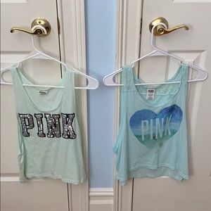 Vintage Victoria Secret Pink Cropped Tank Tops (2)
